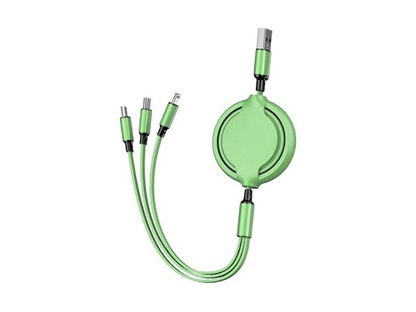 硅膠伸縮一拖三數據線